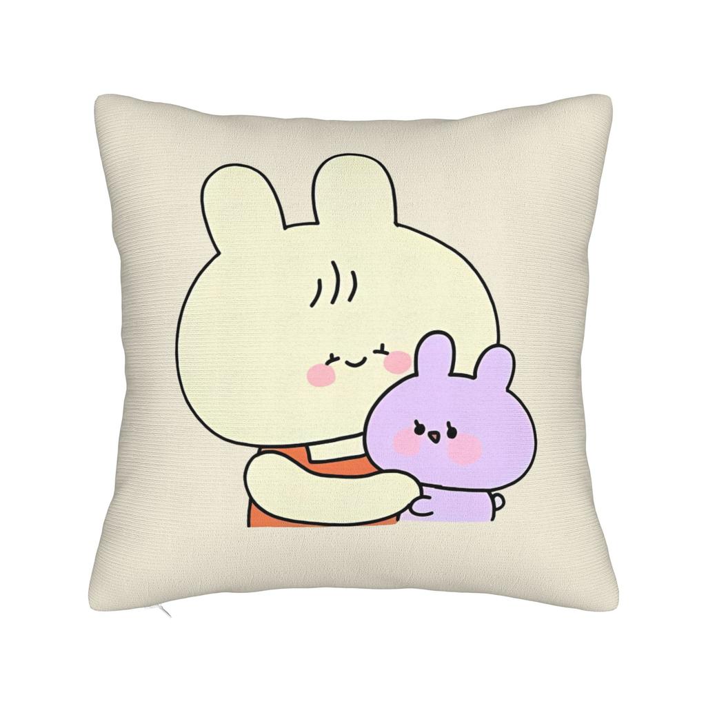 Asamimichaan Cute Asamimi Square Pillow Case Cushion Cover Funny Polyester Decor Throw Pillow Case Cover for Car 4545cm