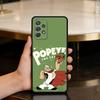 P-Popeye CARTOON Soft Silicone Black Cover Phone Case For Samsung Galaxy A73,A72,A71,A70,A53,A52,A51