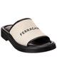 Ferragamo Canvas   Leather Slide White