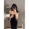 Slightly Fat Royal Sister Sexy Lace Splicing Suspender Skirt Women's Summer Pure Desire Hot Girl Purple Hip-wrapped Dress