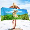 Rabbit Beach Towel,Easter Bath Towel Soft Microfiber Beach Towel Quick Dry Sand Free Lightweight Oversized Large Pool Towel