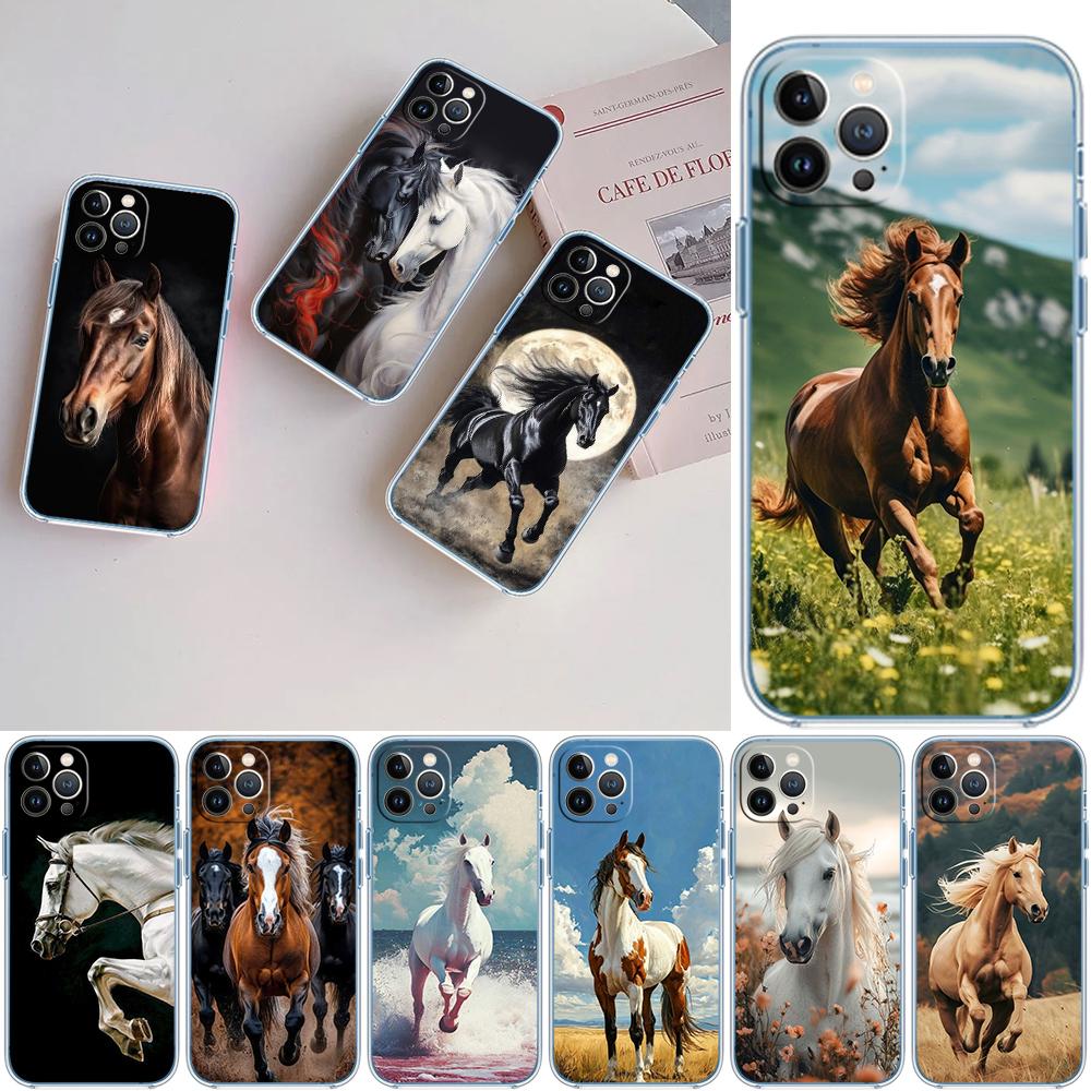 MY11 Fine Horse Transparent Phone Case for LG K22 K30 K40 K40S K41 K42 K50 K50S K51 K51S K52 K61 K62 K71 K92 Q60 Q61 V40 V50 V60