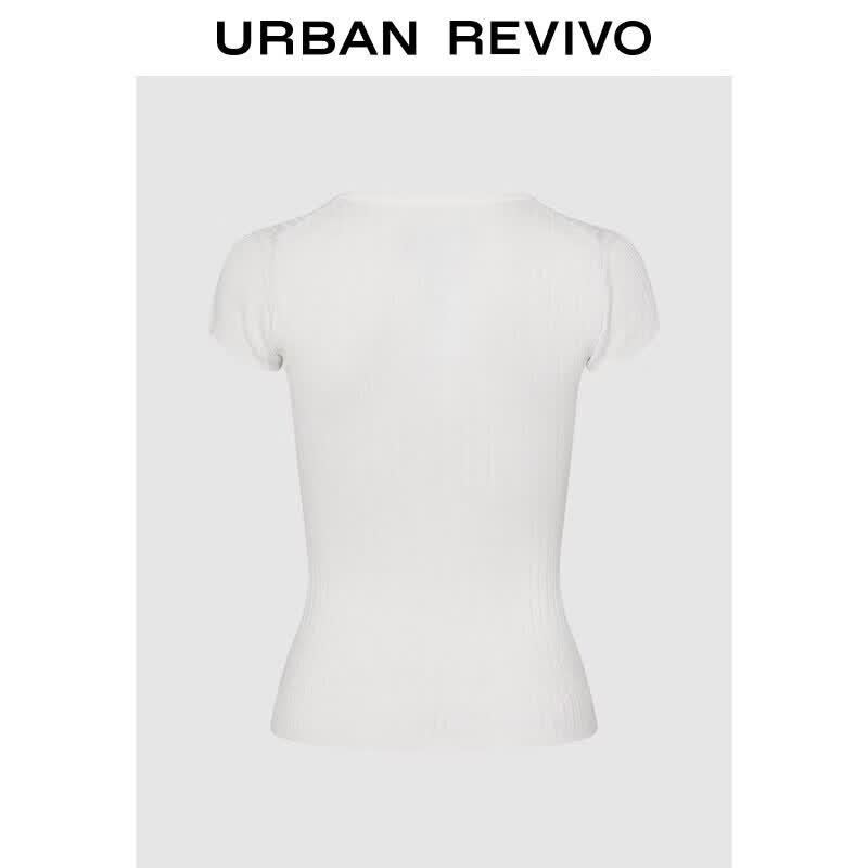 UR Women s Short Sleeve Button-Front Knit Tee XS
