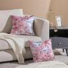 Fashion Beautiful Floral Cherry Blossom Cushion Cover Pillowcase Short Plush Invisible zipper Room Sofa Cushion Cover