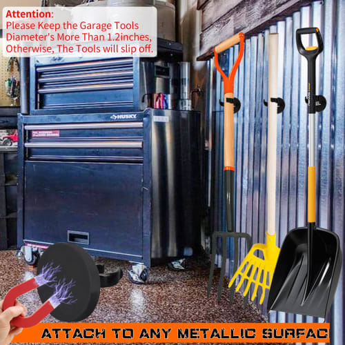 MUTUACTOR Magnetic Hook, Non-Slip Magnetic Mount, Heavy-Duty Hook for Flashlight Holder, 10 Lbs, Large Opening Universal Magnet for Garage, Garden, an