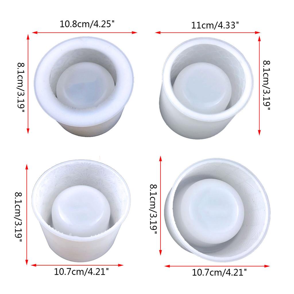 Moule en Résine pour Porte-Bougies, Moules en Silicone pour Pot à Fleurs en Plâtre, Moules de Coulage en Résine Époxy Ronds pour Boîte de Rangement pour Bijoux DIY
