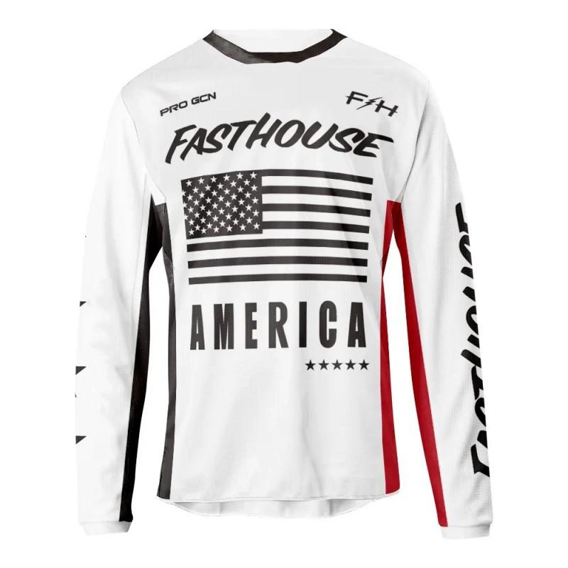 FASTHOUSE Herren Mountainbike Cycling Trikot Langarm Atmungsaktiv Schnelltrocknend Performance Top Downhill Trail Riding