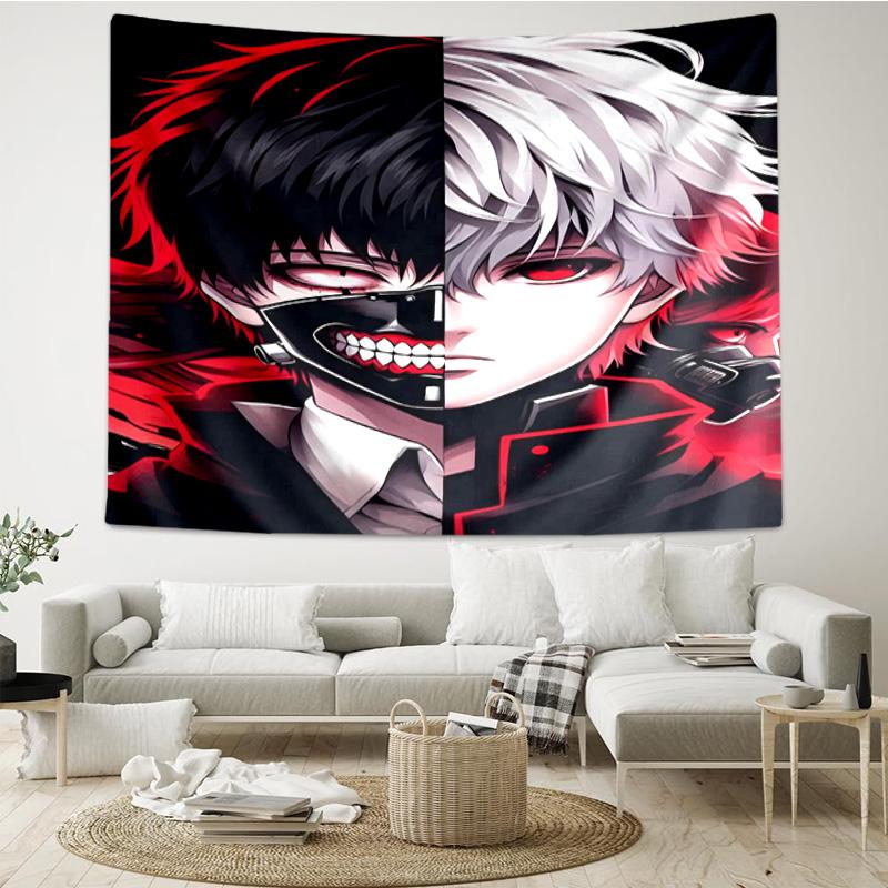 Tokyo Ghoul Kaneki's Struggle Tapestry Room Decoration Wall Hanging for Living Room Bedroom, dormitory, Birthday and Christmas gifts