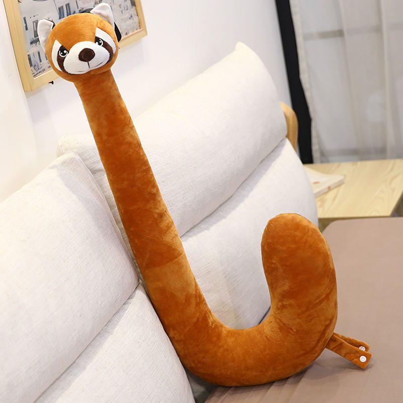 Oreiller Peluche Animal Drôle Multifonctionnel Support Téléphone Support Paresseux en Forme de U Support Mains Libres pour Regarder la TV Usage Voyage 82cm