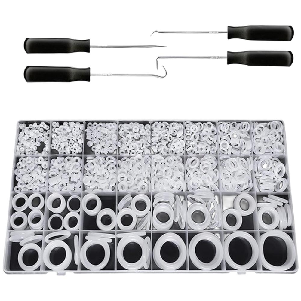 1228Pcs 32Size Clear White Silicone O Rings Assortment Kit With Pick And Hook For Hydraulic Systems Plumbing Repairs Tools
