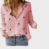 Solid Color Casual Loose Long Sleeve Linen Shirt