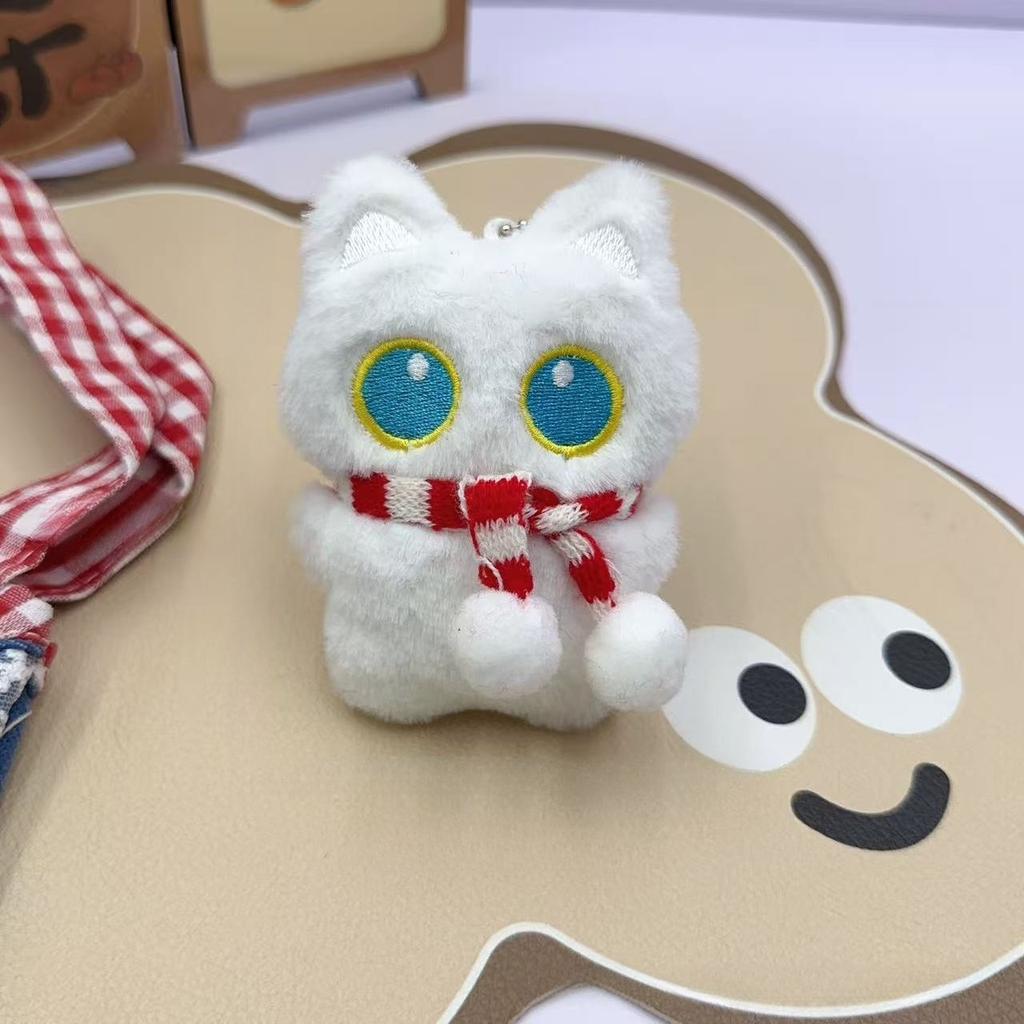 Cute Black Cat Plush Keychain Cartoon Kitten Soft Stuffed Doll Pendant Car Key Backpack Bag Doll Pendant Keychain Decor Gift