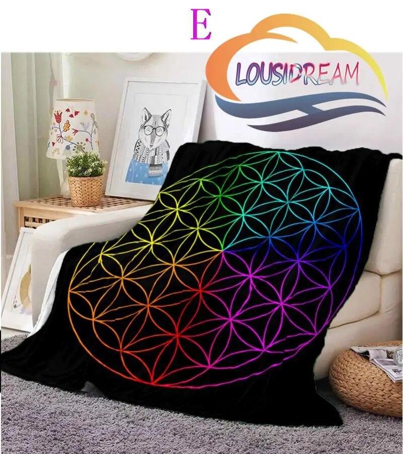 Sacred Planet Geometry Atomite Flower of Life Flannel Warm and Soft Plush Sofa Bed Blanket Throw Blanket   for Picnic