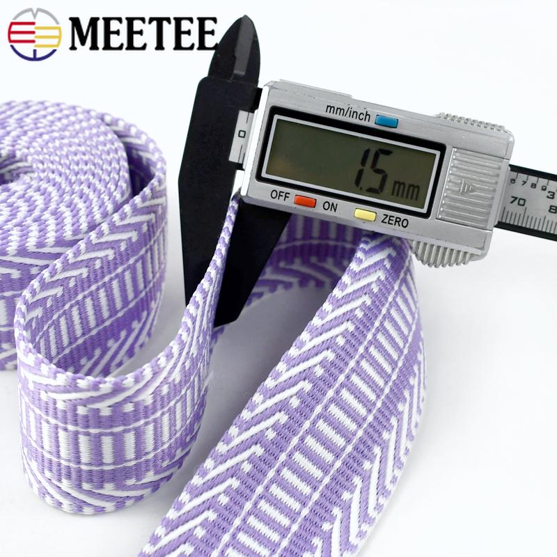 2/3/5M Meetee 38/50mm Jacquard Polyester Webbing Tape By Meter Decorative Ribbon Band Backpack Strap Clothes Sewing Accessories