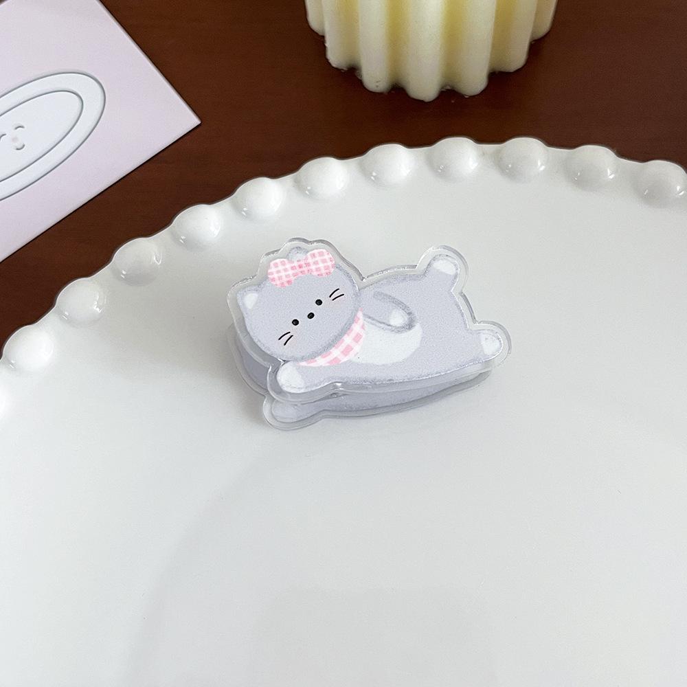 Cute Cat Acrylic Clip Sealing Long Tail Binder Clip Scrapbook Note Paper Clips for Student Kawaii Stationery Gift