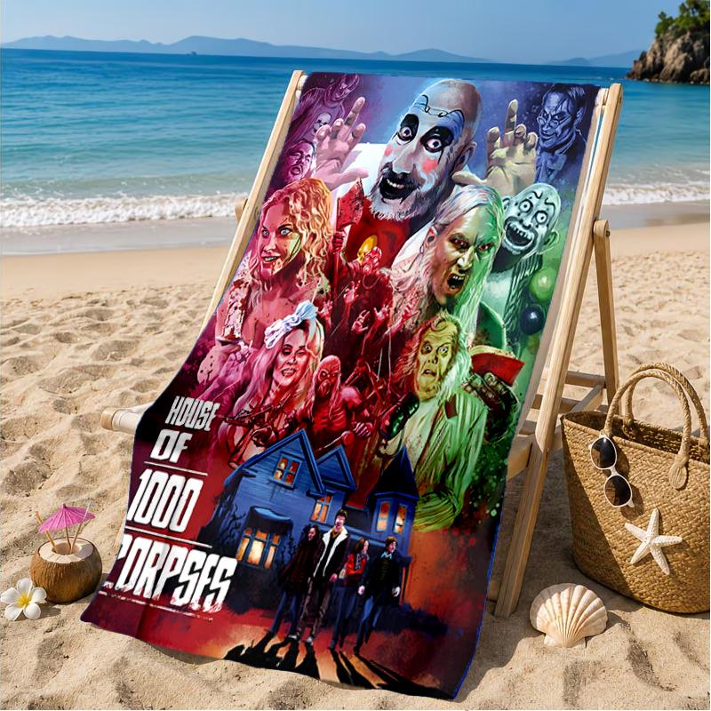 Clown Horror Beach Towel, Microfiber Beach Towel, Perfect For Pool, Beach, Travel, Home Decor Beach Party Fan gifts