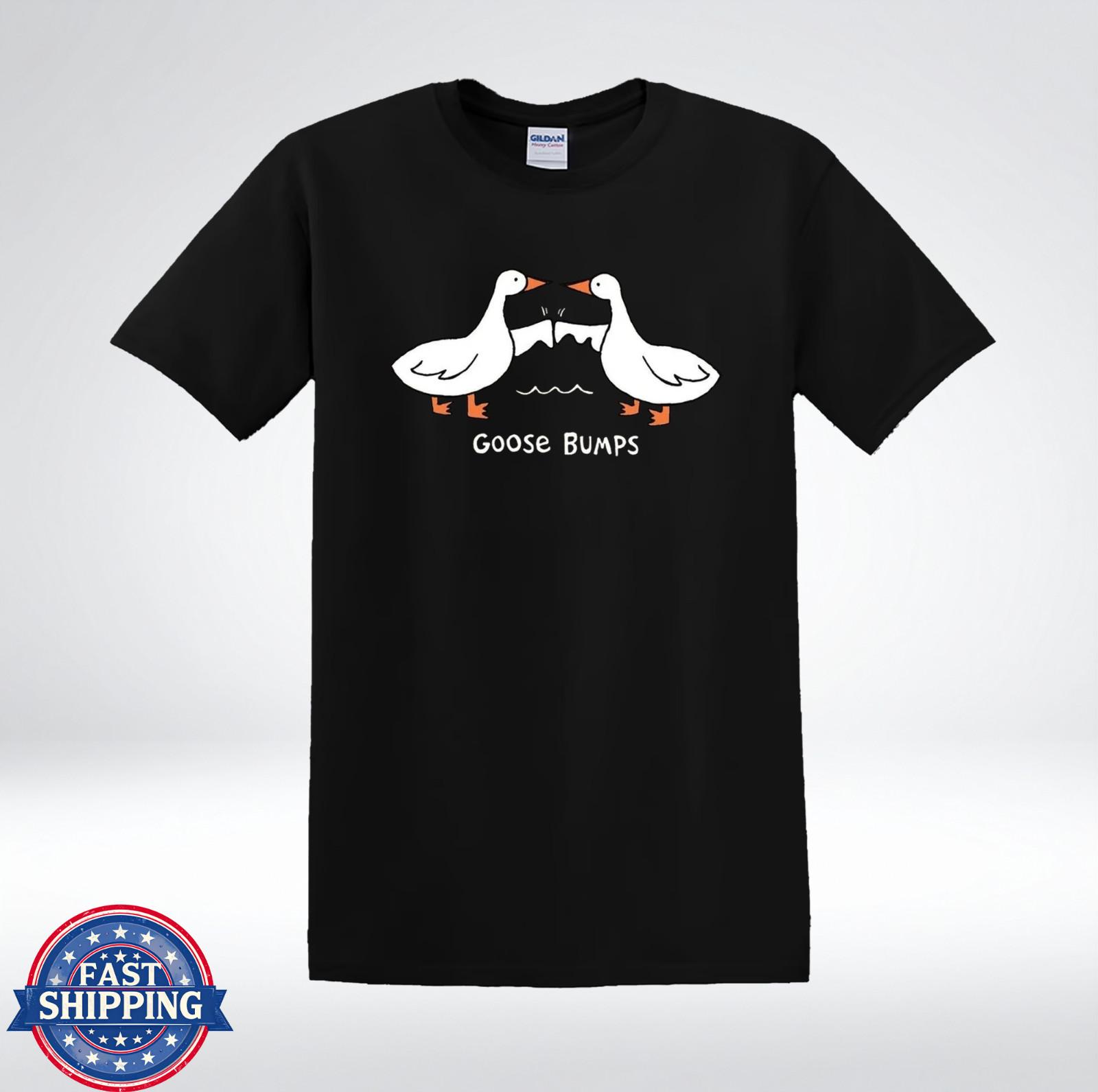 Funny Goose Bumps Shirt Cute Geese Cartoon Humor Tee T-Shirt M