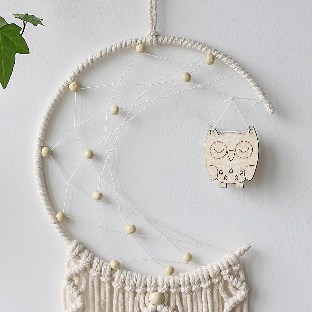 Boho Macrame Tapestry Dream Catcher Owl Home Decor Moon Ramadan Decoration Wall Hanging Nordic Baby Room Decoration Kids Nursery