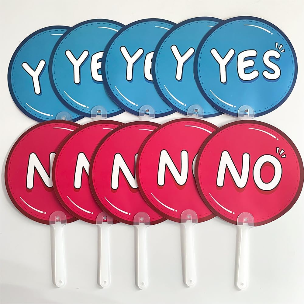 20 Pack Yes or No Classroom Voting Paddles, Classroom Teacher Student Interaction Signs, Event Meeting Election Supplies