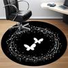 1PC Butterfly Swirl Office Round Area Rug,  Mat Suitable ForOffice, Under Office Chairs Bedroom Living Room Home Decor, Room Deco