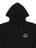 [Unisex] Spray Small Drawing Smile Hoodie_Black