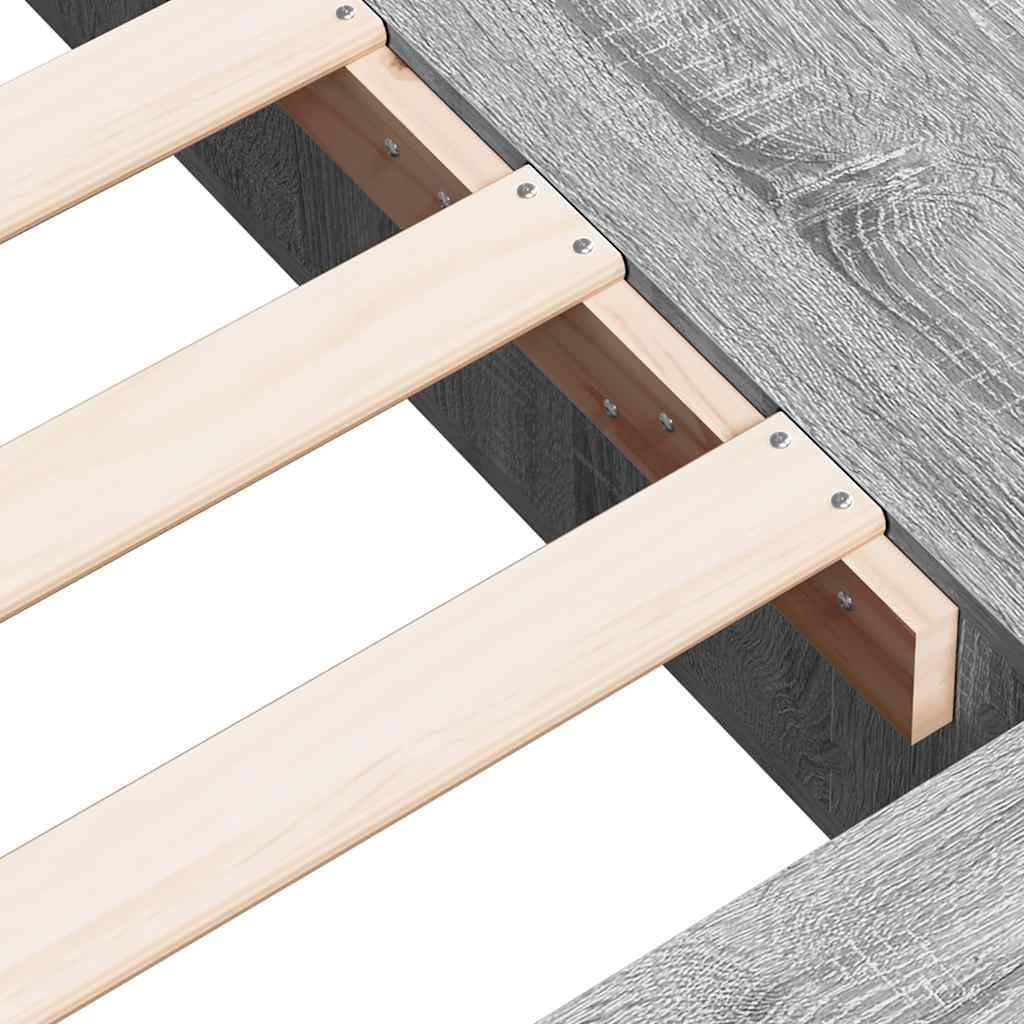 Bed Frame Grey Sonoma 90x200 cm Particleboard