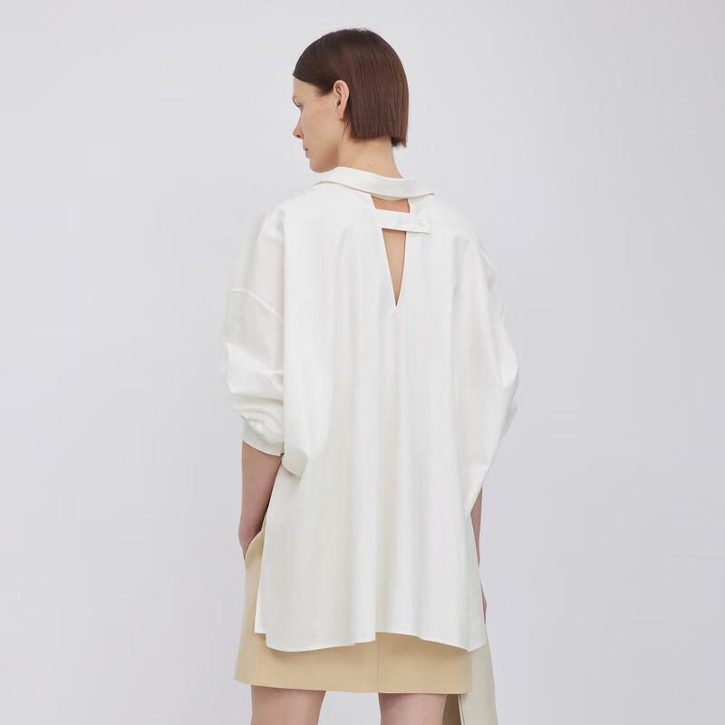 LESS 2023 Autumn Lapel Long-Sleeve Straight Loose Dress