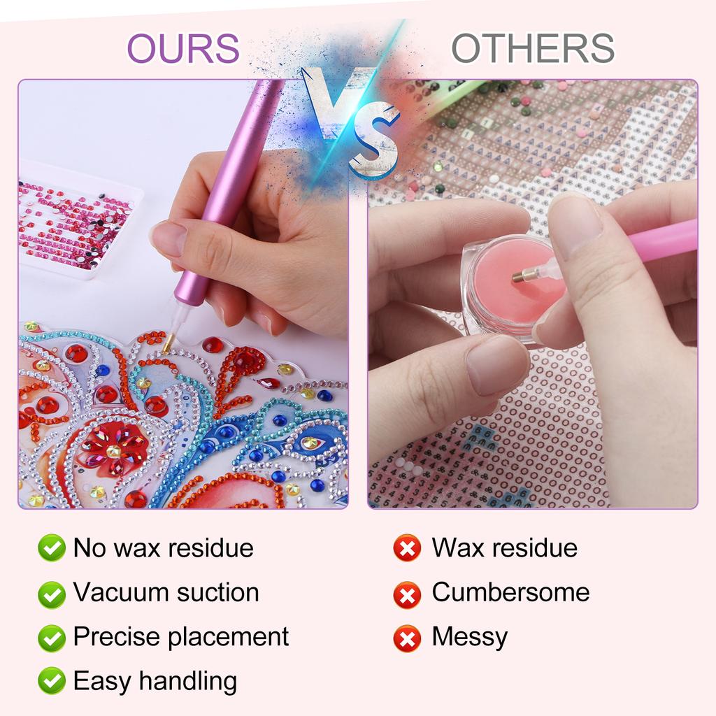 Electric Diamond Painting Pen Portable DIY Art Tool Painter with Storage Tray Rhinestone Art Painting Pen Ergonomic for DIY Art