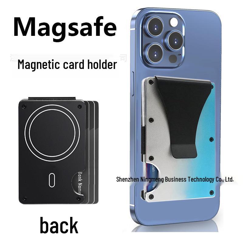 Apple MagSafe Compatible RFID Anti-Theft Metal Wallet with Strong Magnetic Card Holder