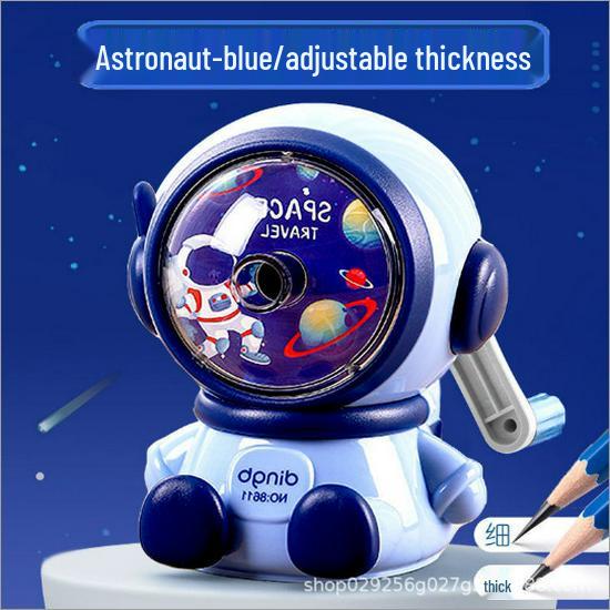 Astronaut Cartoon Hand-Crank Automatic Pencil Sharpener for Primary School Students and Children