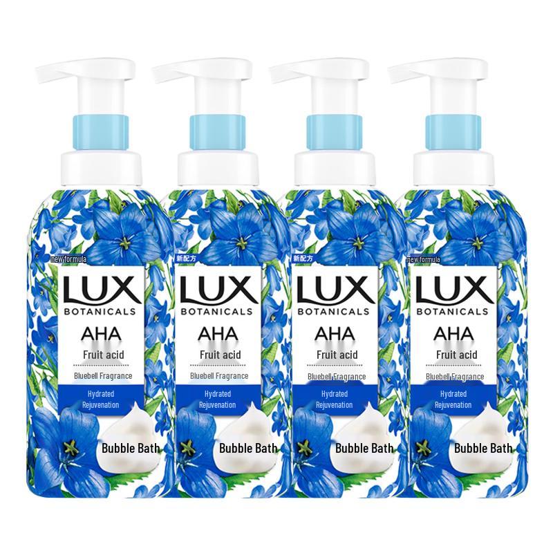 LUX Hydrating Botanical Essential Oil Bubble Shower Gel - Blue Campanula Scent (4x500ml)