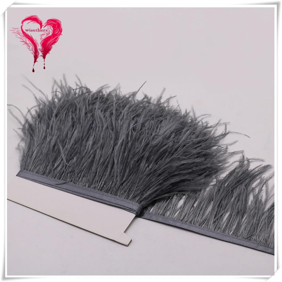 Ostrich Hair Cloth Edge Dress Dress Accessories Skirt Feather Trim With 10-15Cm Tassel