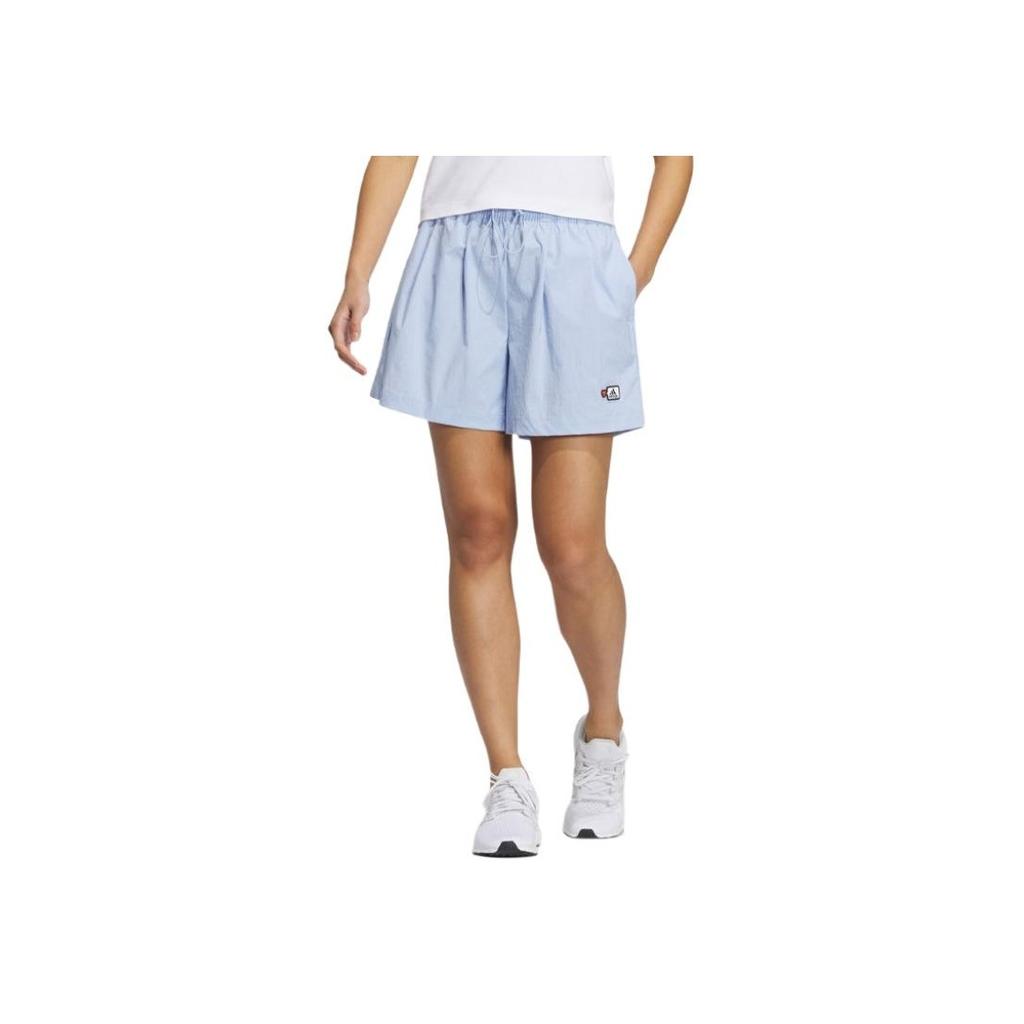 Adidas X Seebin Graphic Woven Shorts - SS23 Co-Branded Edition Women Bottoms Light-Pink Blue HY2854