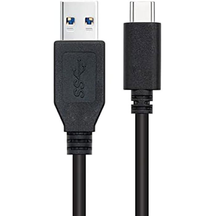 Nanocable 10.01.4002 - Câble USB 3.1, Gen2 10 Gbps 3A, Type USB-C/M-A-M/M, Noir, 2 M