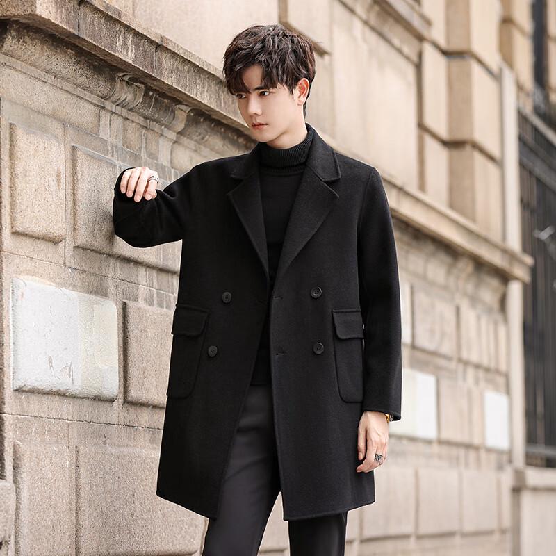 Firstview Men's Double-Faced Wool Blend Business Casual Overcoat