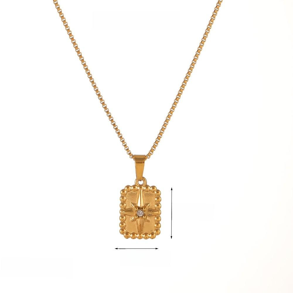 Style Star Moon Necklace For Women With 18k Gold Plating And Diamond Embellishments