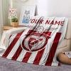 Custom Name,S.L. Benfica Printed Flannel Blanket, soft throw for bedroom sofa, washable, Christmas present, great gift.