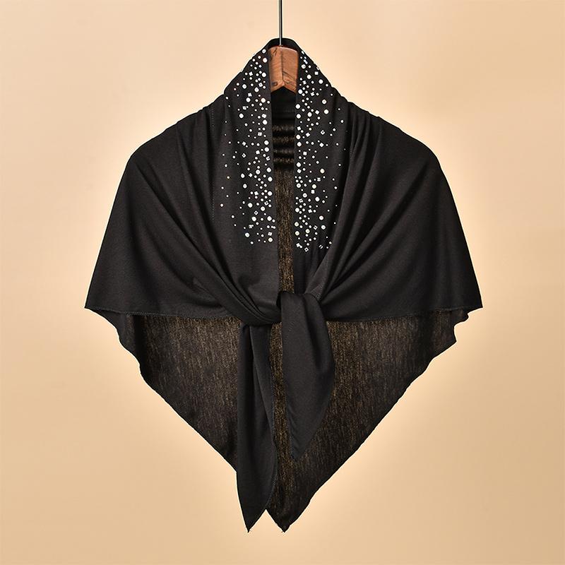 Diamant-Modal-Jersey-Hijab-Dreiecksschal für Frauen, muslimische Hijab-Schals, weiche Tücher für Damen, einfarbig, islamisches Stirnband, Turban