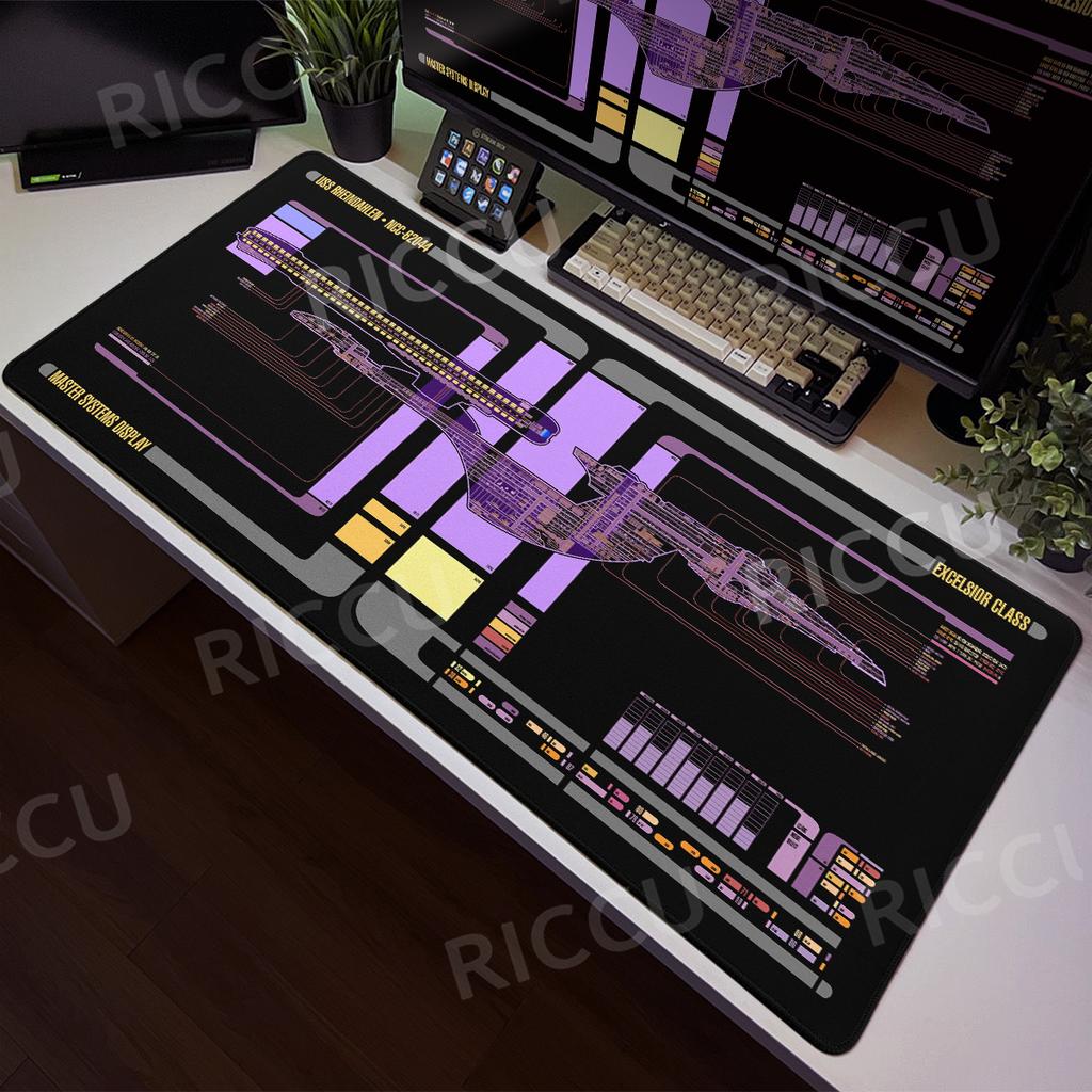 Large Game Mouse Pad Star Trek Office Accessories Keyboard Non-slip Extended Starship Blueprint Gamer Computer Cabinet Desk Pads