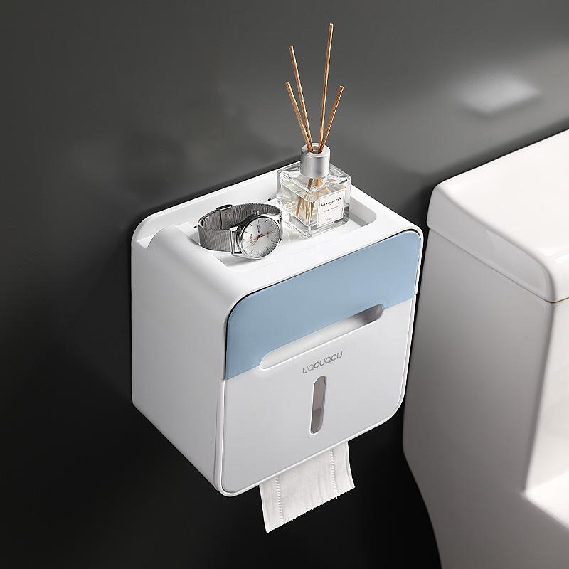 Toilet tissue holder bathroom double-layer tissue box storage rack waterproof wall mounted storage rack bathroom accessories