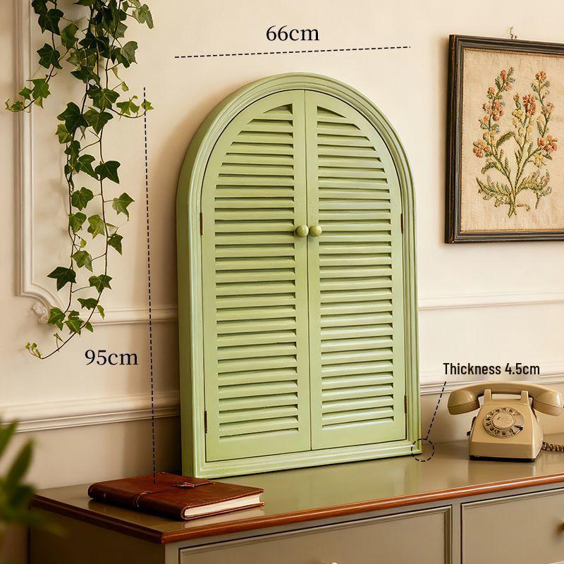 French-Style Solid Wood Shutter Mirror for Electrical Box Covering and Corridor Decor