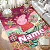 Custom Name Personalized Peppa Pig Print Carpet, Versatile Home Decor Rug, for Playroom, Apartment, Balcony, Entryway, Hallway Gift