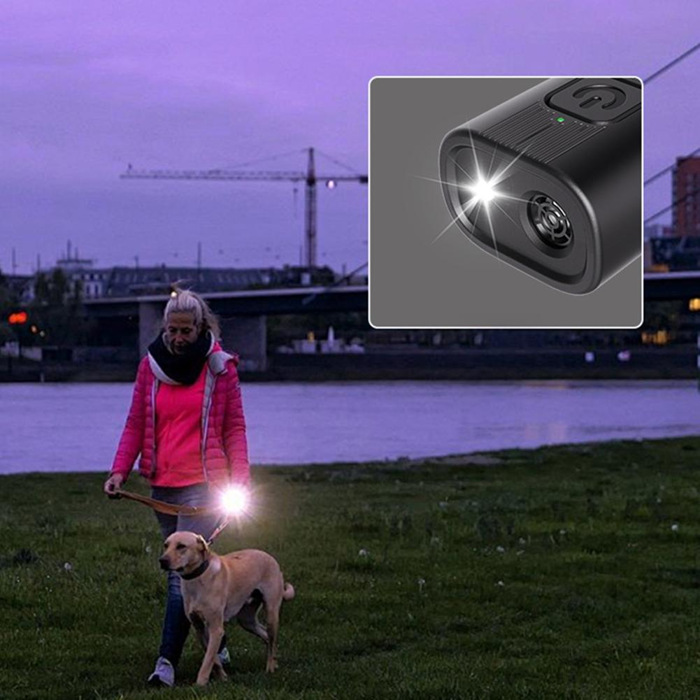Mini Dog Bark Deterrent Device Rechargeable Ultrasonic Anti-Barking Device Dog Repeller with LED Flashlight Dog Trainer Supplies