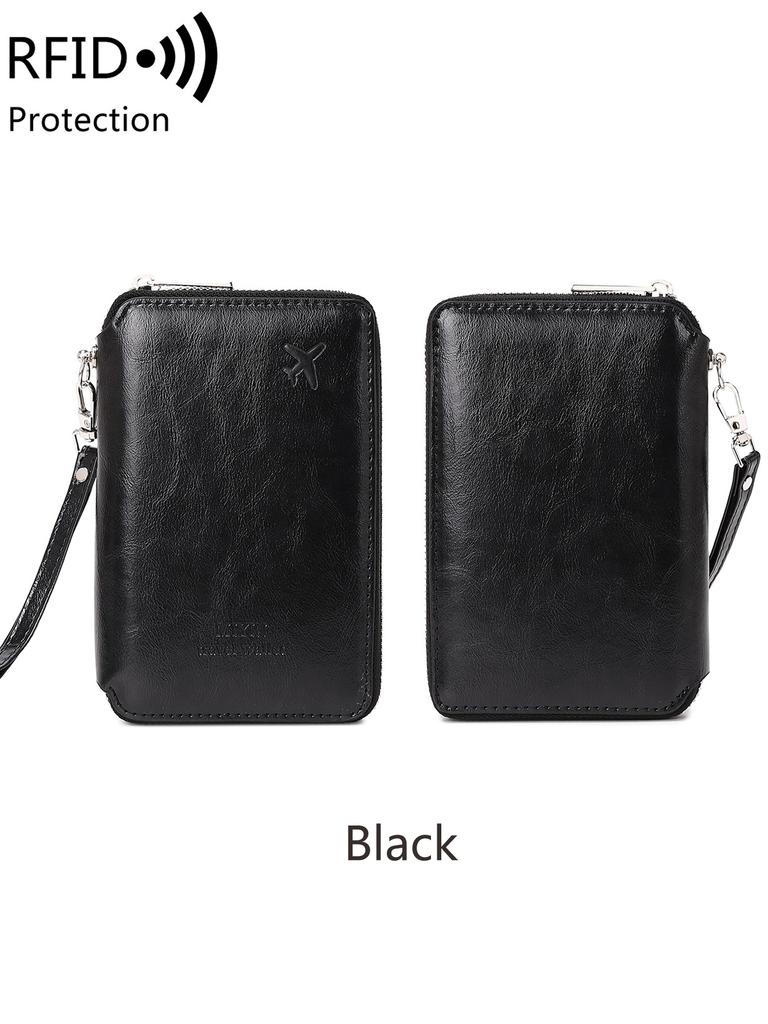 Clips de pașaport RFID minimalist și la modă + etichetă de bagaj din piele PU 2 bucăți/set potrivit pentru bărbați și femei accesorii de călătorie