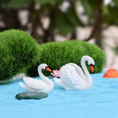 Cartoon Craft Swan Miniatures Cute DIY Goose Model Animal Lover Swan Ornaments Micro Landscape