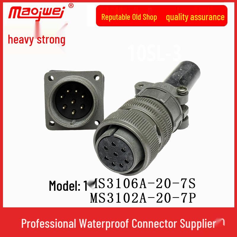 Heavy Duty 8-Pin Male-Female Connector Plug & Socket US Standard (MS3106A-20-7S / MS3102A-20-7P)