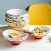 8 Zoll Handbemalte Florale Ramen Servierschüssel Keramik Groß Salatschüssel Suppenschüssel Müslischüssel Instant Nudelschüssel Mikrowellengeeignet 1100ml
