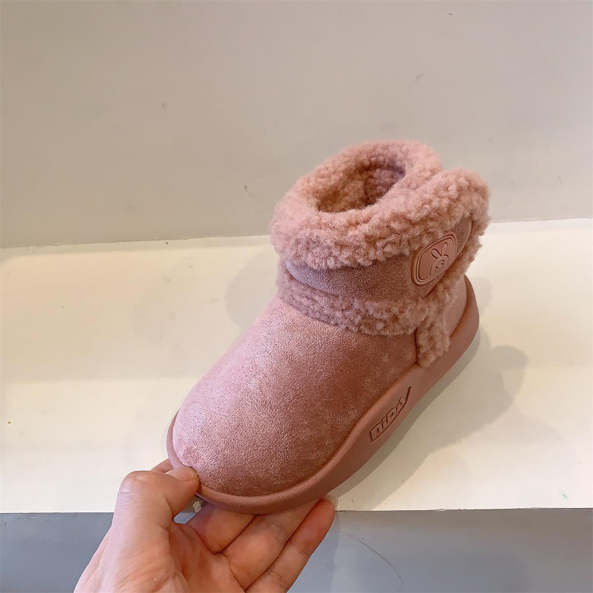 

Милые зимние одноклассники детские зимние ботинки для девочек, мохнатые ботинки для мальчиков, хлопковая обувь, короткие ботинки, детские ботинки с мягкой подошвой 23