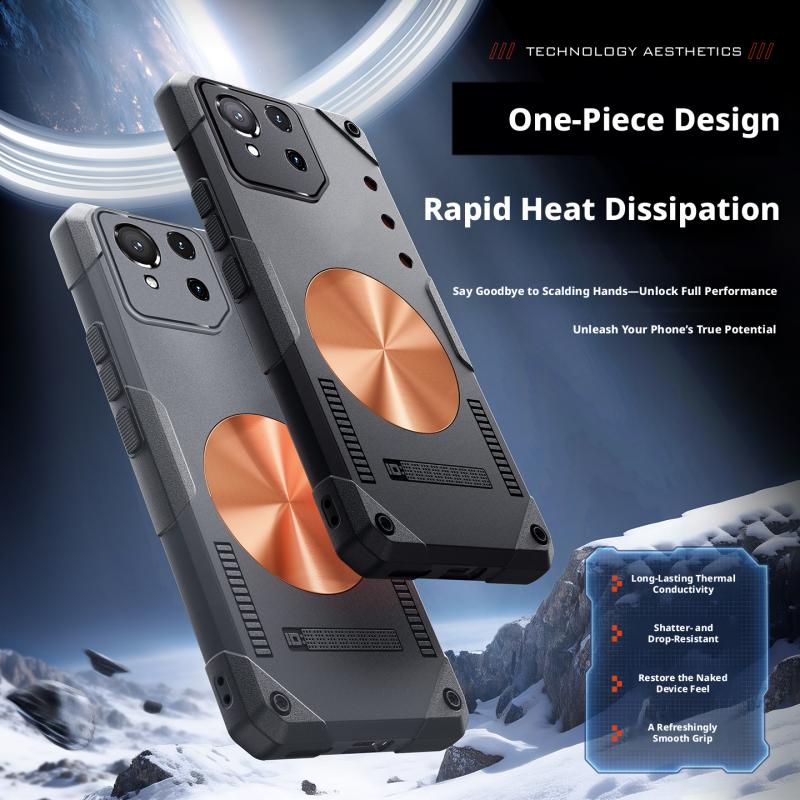 For ASUS ROG Phone 9 Case Lightweight Silicone Copper Heat Sink Refreshing Grip Game Phone Case Cover