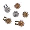 1PC DIY Sewing Pearl Flower Button Covers Alloy Golden Base Shirt Button Clip Detachable Clip-On Handwoven